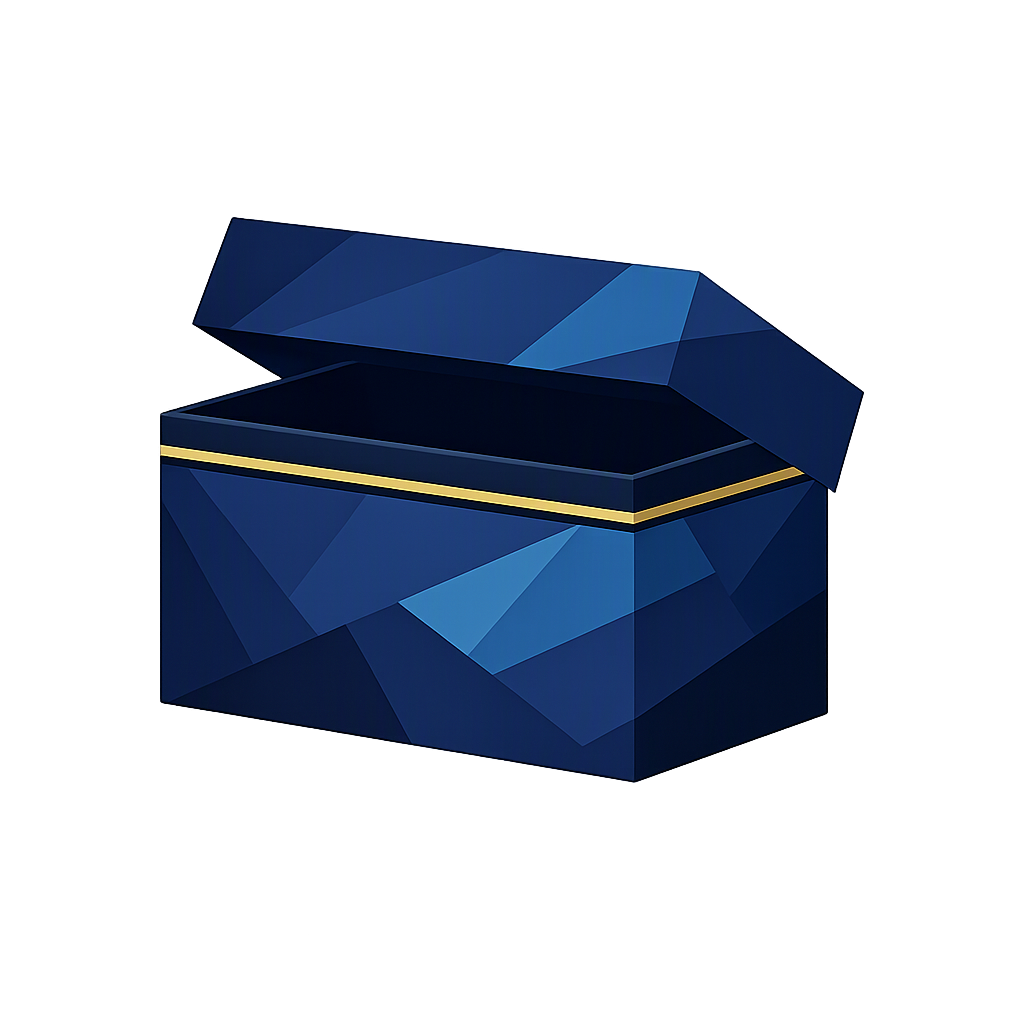 Collector storage box, navy and gold foil edition